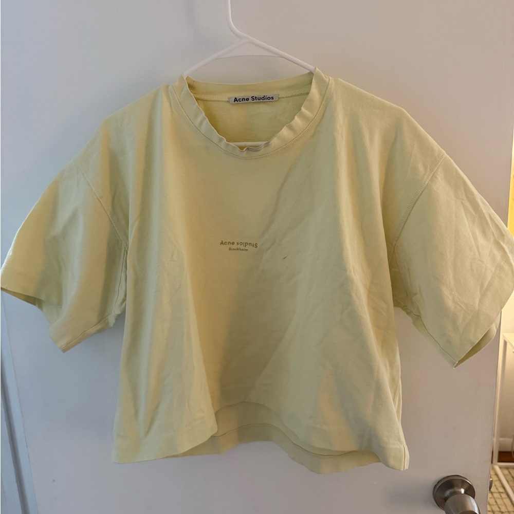 Acne Studios Light Yellow Cropped T-Shirt